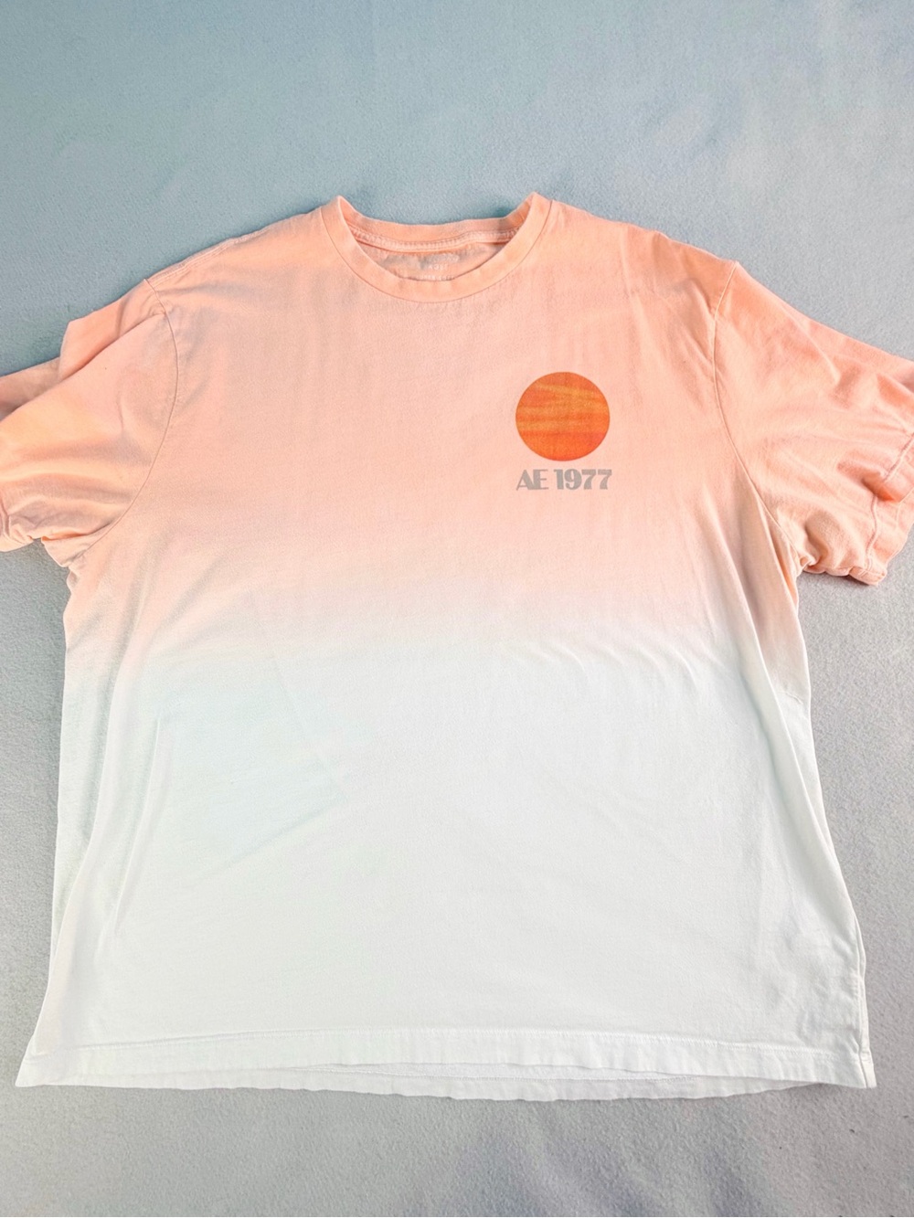 American Eagle Super Soft Standard Fit T-shirt Mens XL Orange White Retro Surfer